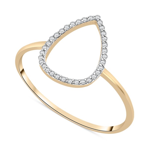 Diamond Open Teardrop Ring (1/20 ct. ) in 10k Gold...