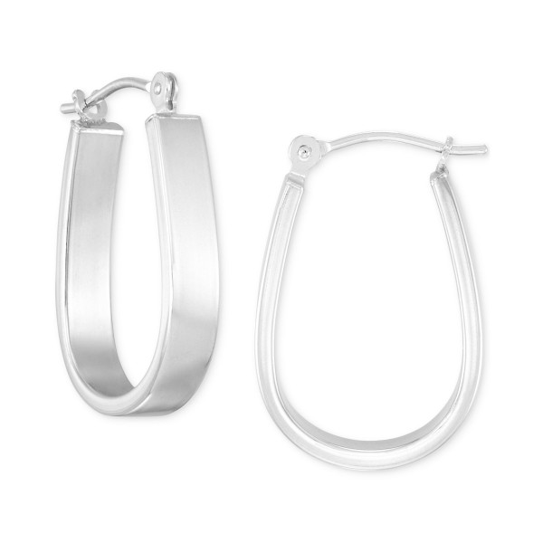 Polished Pear Shape Hoop Earrings in 14k Gold