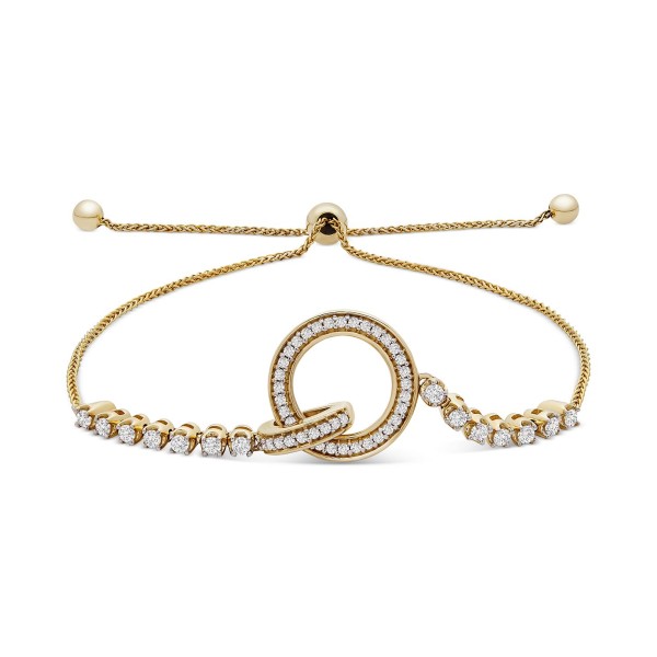 Diamond Interlocking Loop Bolo Bracelet (1/3 ct ) ...