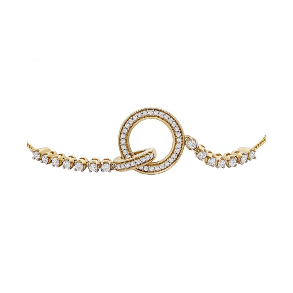 Diamond Interlocking Loop Bolo Bracelet (1/3 ct ) in 14k Gold  