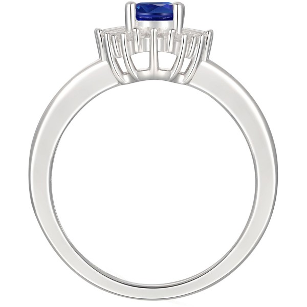 Sapphire (1 ct. ) & Diamond (1/4 ct. ) Ring in 14k White Gold (Also Available in Emerald  Tanzanite & Ruby)