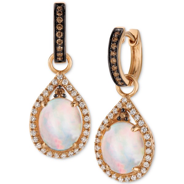 Chocolatier® Neopolitan Opal™ (2-3/8 ct. ) and Diamond (5/8 ct. ) Drop Earrings in 14K Rose Gold