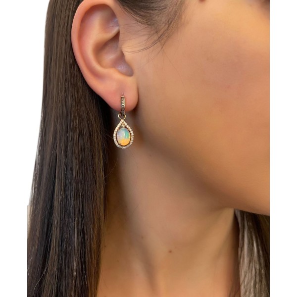 Chocolatier® Neopolitan Opal™ (2-3/8 ct. ) and Diamond (5/8 ct. ) Drop Earrings in 14K Rose Gold