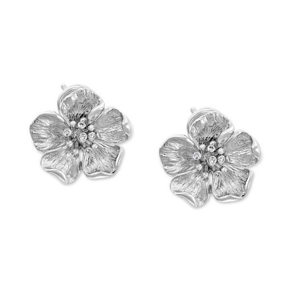 Diamond Accent Flower Stud Earrings (1/8 ct. ) in ...