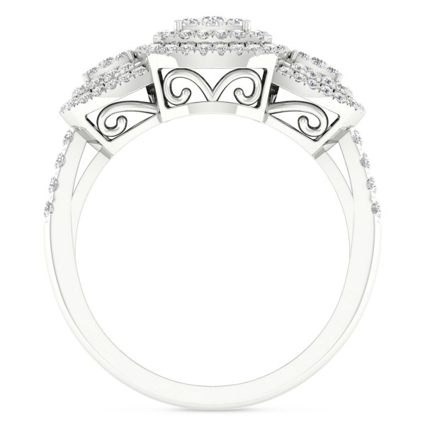 Diamond Triple Halo Cluster Ring (1/2 ct. ) in 10k White Gold