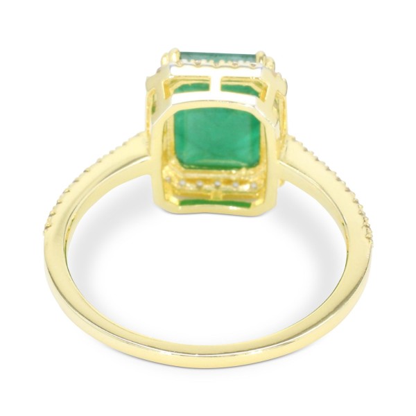 Emerald (2-3/4 ct. ) & White  (1/4 ct. ) Halo Ring in 14k Gold (Also available in )