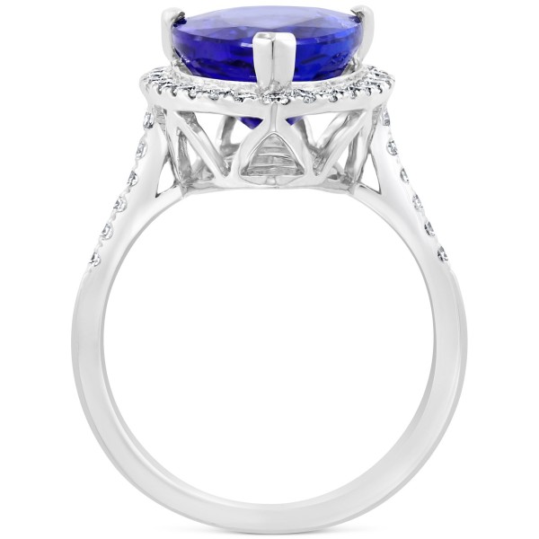 Tanzanite (6 ct. ) & Diamond (3/8 ct. ) Halo R...