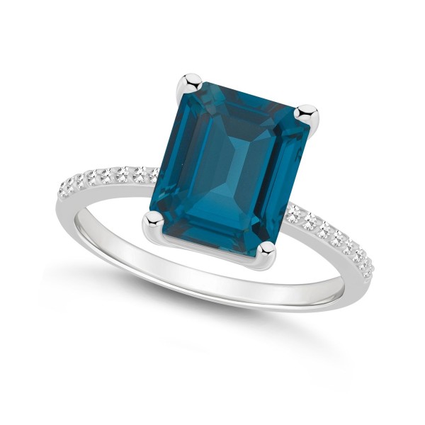 Women's London Blue Topaz (4-1/4 ct.t.w.) and Diam...