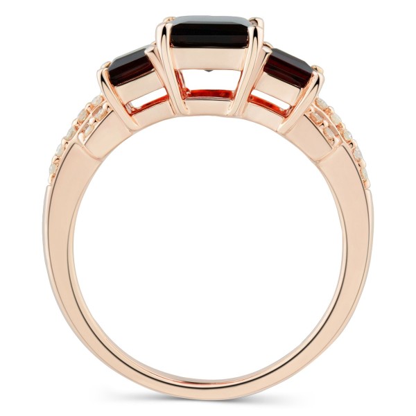 Garnet (7-1/10 ct. ) & Diamond (1/8 ct. ) Statement Ring in 18k Rose Gold-Plated Sterling Silver