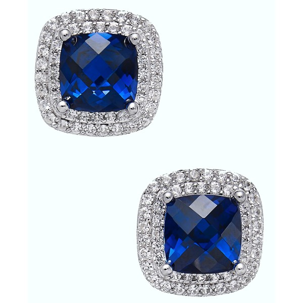 Lab-Created Sapphire (2-1/6 ct. ) and White Sapphi...