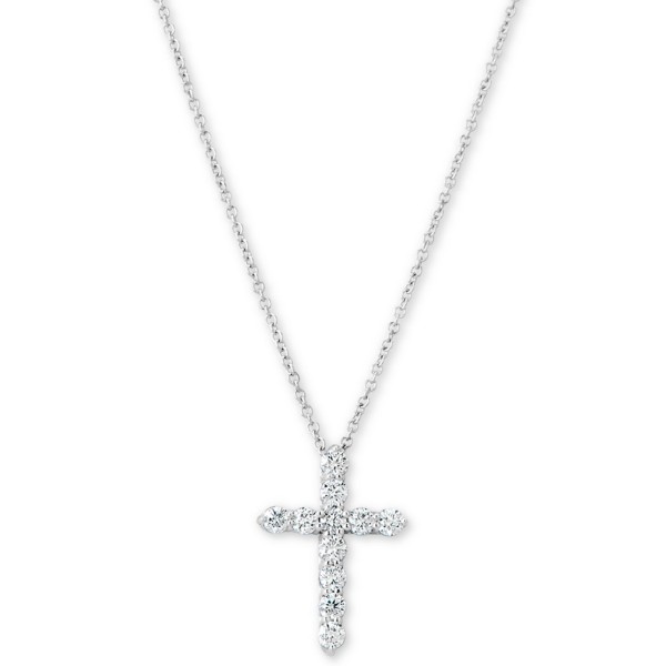 Diamond Cross Pendant Necklace (1/2 ct. ) in 14k W...