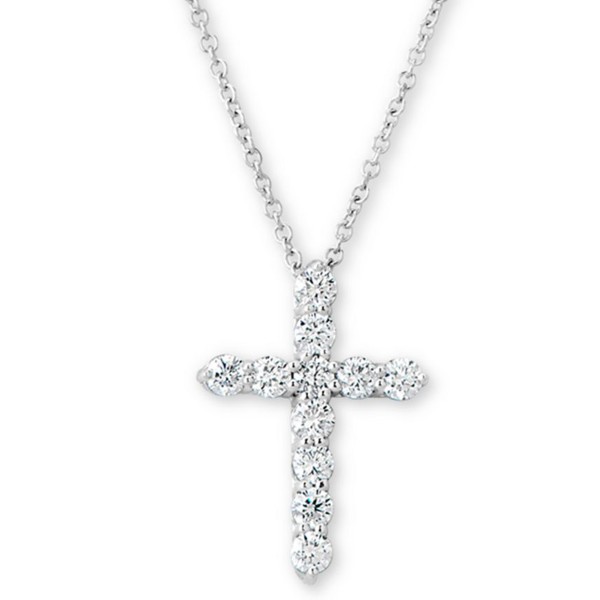 Diamond Cross Pendant Necklace (1/2 ct. ) in 14k W...