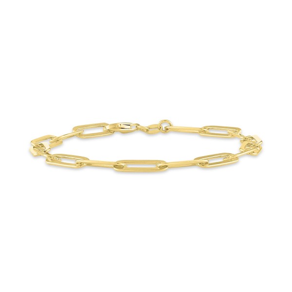 2-Pc. Diamond & Paperclip Link Bracelets (1/4 ct. ) in 14k Gold-Plated Sterling Silver