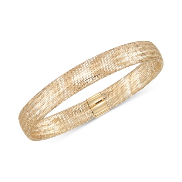 Stretch Bangle Bracelet in 14k White or Rose Gold