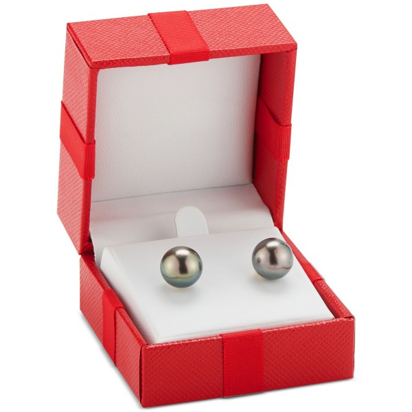 Black Cultured Tahitian Pearl (9mm) Stud Earrings ...