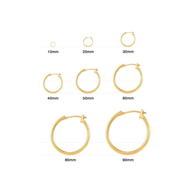 Polished Hoop Earrings in 14k White Gold