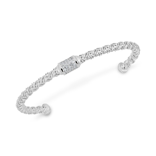 Diamond Cluster Woven Bangle Bracelet (1/5 ct. )