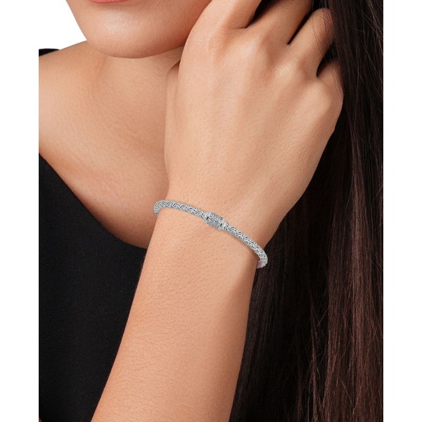 Diamond Cluster Woven Bangle Bracelet (1/5 ct. )