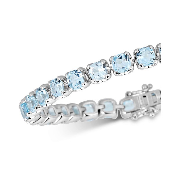 Blue Topaz Tennis Bracelet (18 ct. ) in Sterling S...