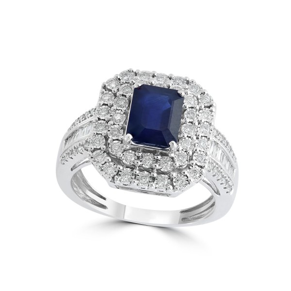 Sapphire (1-1/2 ct. t.w) and Diamond (1/2 ct. t.w)...