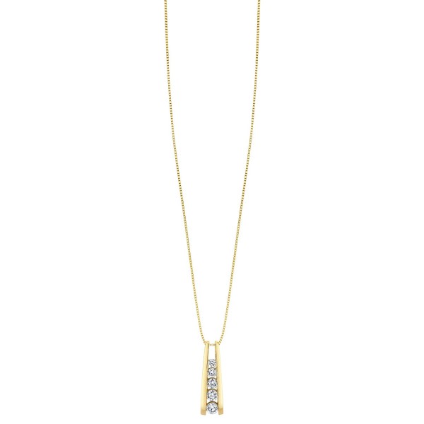 Five-Stone Diamond Journey Pendant Necklace in 14k  or White Gold (1 ct. )