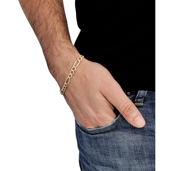 Men's Figaro Chain Bracelet in 10k Gold