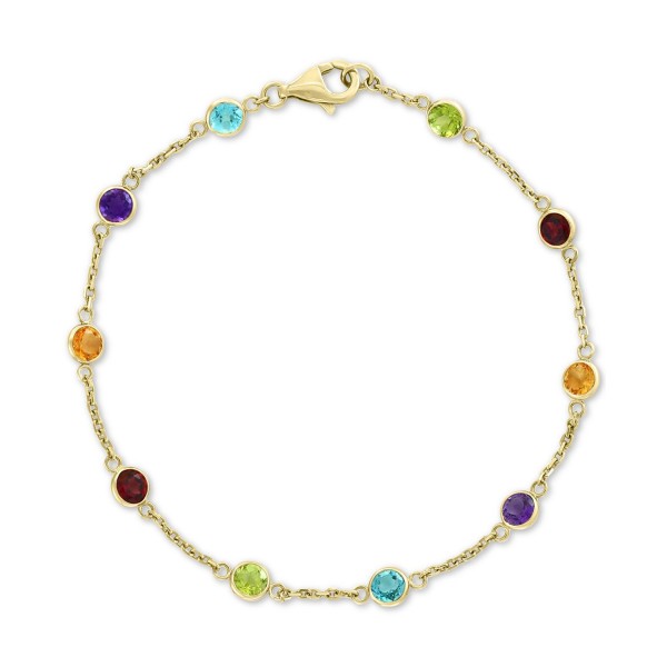 Multi-Gemstone Link Bracelet (2-1/2 ct. ) in 14k G...