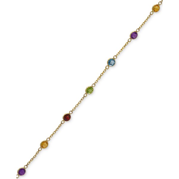 Multi-Gemstone Link Bracelet (2-1/2 ct. ) in 14k G...