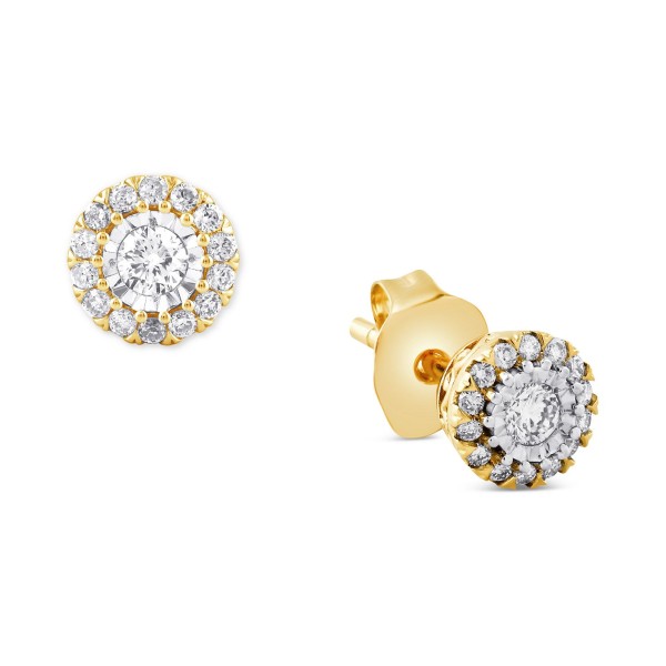 Diamond Halo Stud Earrings (1/4 ct. ) in 10k Gold