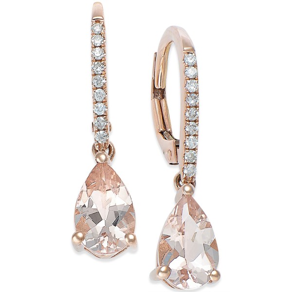 Semi-Precious Lever Back Earrings in 14k White  Yellow or Rose Gold