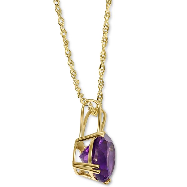 Gemstone Solitaire Pendant Necklace in 14k Gold  1...